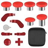 Lierhyt Xbox Elite Series 2 Accessories,Gaming Metal Replacement Kit,Includes 4 Xbox Elite 2 Controller Paddles,6 Swap Joysticks,2 D-Pads,1 Adjustment Tool and Button Organizer(Red)