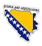 Squiddy Bosnia and Herzegovina Map with Flag - Vinyl Sticker Decal for Phone, Laptop, Water Bottle - 3"