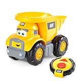 CAT Construction Toys, Junior Crew Lil' Movers Remote Control Truck, RC Car + Dump Truck, Working Headlights, with Child Friendly Controller