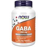 NOW Foods Supplements, GABA (Gamma-Aminobutyric Acid) 500 mg + B-6, Natural Neurotransmitter*, 100 Veg Capsules