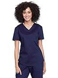 Cherokee Women Scrubs Top Workwear Revolution Tuckable V-Neck O.R WW657, L, Navy