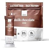 Slate Milk - High Protein Drink Mix Powder - Milk Chocolate, 12 Packets - Lactose Free, 20g Protein, 0g Sugar, 100 Calories, 2g Carbs, No Added Sugar - Breakfast Boost - Post Workout - 27g per Stick