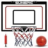 SUNEPIC Basketball Hoop Indoor, Mini Foldable Basketball Hoop for Kids and Adults, 24’’x16’’ Portable Basketball Wall Mount Hoops & Goals, Over The Door Toddler Basketball Hoop for Outdoor and Pool