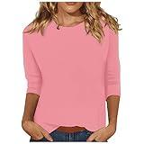 YUTANRAL Womens Tops Dressy Casual,My Orders Placed Recently by Me Blouses for Women Dressy Casual 2024 Spring Fashion 3/4 Sleeve Plus Size Tops Cruise Wear Valentines Day Gifts(10a#Pink,Large)