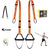 Moulyan Bodyweight Resistance Training Straps,Suspension Training Straps Complete Home Gym Fitness Trainer kit for Full-Body Workout Easy Setup Gym Home Outdoors