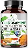 Glucosamine Chondroitin MSM Complex - Joint Support Supplement Turmeric & Boswellia, Triple Strength Glucosamine Capsules - Support for Joint Health & Mobility with Quercetin Bromelain - 240 Capsules