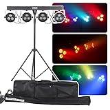 DragonX DJ Light Stand, Electric Light with 4 Bar Gigbar, DMX LED, Sound Activated Strobe, Par Can Spotlight, Ideal for Party, Wedding, Church, Mobile DJ Lighting Packages