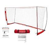 PowerNet Carli Lloyd Soccer Goal | Portable Net Collapsible Metal Base | Quick Setup Ultra Portable | Full Size Framed Soccer Goal | 1 Goal + 1 Carry Bag (12X6 FT)