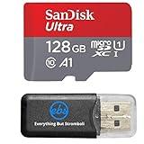 SanDisk 128GB Ultra Micro SDXC Memory Card Works with Samsung Galaxy Tab A 10.5, J3, J4, J7 Star, Amp Prime 3 Cell Phones UHS-I Class 10 100mb/s Bundle with Everything but Stromboli Card Reader