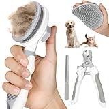 Comotech Grooming Kit | Cat & Dog Brushes | Nail Clipper with File | Bath Brush | For Indoor Pets with Long & Short Fur - Premium Supplies