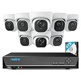 REOLINK 4K Security Camera System Wired, 8pcs H.265 Dome 4K PoE Cameras for Home Security Outdoors, Smart Person Vehicle Detection, 16CH NVR with 4TB HDD for 24-7 Recording, RLK16-800D8