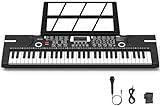 61 keys keyboard piano, Electronic Digital Piano with Built-In Speaker Microphone, Sheet Stand and Power Supply, Portable piano Keyboard Gift Teaching for Beginners