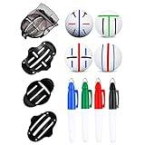 8 Pack Precision Golf Ball Marker, Upgrade Golf Accessories, 4 Golf Ball Marking Stencils and 4 Colors Golf Ball Markers, Golf Ball Line Marker Tool, Golf Ball Alignment and Identification Tool