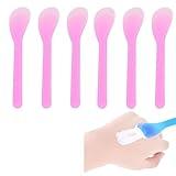 24PCS 13cm 5.2" Plastic Spatulas Spoon Makeup Cosmetic Mask Tip Spatula Skin Care Facial Cream Scoop For DIY Mixing Sampling Beauty Tool (Pink)