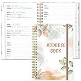 Address Book with Alphabetical Tabs - Telephone & Address Book with Address Contacts, Special Date, Phone, Birthday & Internet Login Password for Home and Office, 4.3" x 6.2", Rose Leaf