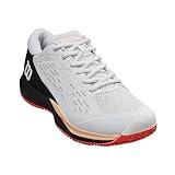 WILSON Women's Rush Pro Ace Pickler Sneaker, White/Black/Living Coral, 8