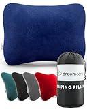 DREAMCARE Camping Pillow, Memory Foam Travel Pillow, Camping Accessories - Small Pillow Camping Essentials Camping Pillows for Sleeping, Backpacking Pillow, Travel Pillows for Sleeping (Medium,Blue)