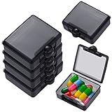 6 Packs Pocket Tiny Pill Case Single Daily Small Pill Container Travel Medicine Holder Cute Portable Personal Pill Dispensers Organizers for Purse Pills Vitamin Supplements(Black)