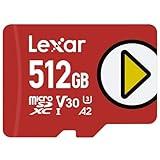 Lexar 512GB PLAY microSDXC Memory Card, UHS-I, C10, U3, V30, A2, Full-HD & 4K Video, Up To 160/100 MB/s, Expanded Storage for Nintendo-Switch, Gaming Devices, Smartphones, Tablets (LMSPLAY512G-BNNNU)