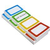 Plain Name Tags Stickers Colorful Border All Purpose Labels - 400 Stickers, Strong Adhesive (3.5 x 2.25 inch)