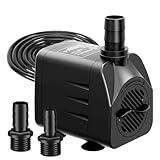 Fountain Pump 400GPH Submersible Water Pump Ultra Quiet for Fountain, Pond, Aquarium, Hydroponic with 10ft power cord