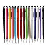 FIRCRE 15 Pack Stylus Pens for Touch Screens Stylus Pen Compatible with Phone Tablets Kindle and Black Ink Ballpoint Pens-2 in 1 Stylists pens for Touch Screens