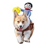 iSmarten Pet Costume Dog Costume Clothes Pet Outfit Suit Cowboy Rider Style with Doll and Hat Pet Costume (S)