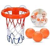 KSABVAIA Bath Toys - Bathtub Basketball Hoop for Kids Toddlers - Bath Toys Shower Toys for Kids Ages 4-8,Suction Cup Basketball Hoop & 3 No Hole Balls Set for Boys Girls