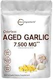 Micro Ingredients Odorless Garlic 7500mg Per Servings, 300 Softgels | 2 Years Aged Garlic Extract, Grown Allium Sativum Bulb | Potent Antioxidant Supplement, Immune Support, and Heart Health