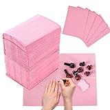 LXIANGN 125PCS Disposable Nail Art Table Towels Mat 13" X 17" Waterproof 3 Ply Nail Art Mat Paper Sheet Clean Pads Tattooing Table Mat Nail Table Cover Tattoo Supplies (Pink)