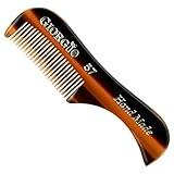 Giorgio G57 Extra Small 2.75 Inch Men's Fine Toothed Beard and Mustache Comb for Facial Hair Grooming and Styling. Wallet Pocket Comb Handmade of Quality Durable Cellulose, Saw-Cut and Hand Polished