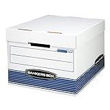 Bankers Box 20 Pack STOR/FILE Medium-Duty File Storage Boxes, FastFold, Lift-Off Lid, Letter/Legal, White/Blue