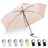 LEAGERA Mini Umbrella For Purse - UPF 50+ UV Blocker Sun Protection Umbrella, Small Micro Travel Parasol Design for Women, Pink