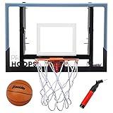 Franklin Sports Wall Mounted Basketball Hoop – Fully Adjustable – Shatter Resistant – Accessories Included, Black/White