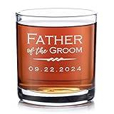 Lifetime Creations Engraved Personalized Father of the Groom Whiskey Glass: Custom Glassware Gift for Wedding Day from Son or Daughter In Law, Old Fashioned Cocktail Glass, Dishwasher Safe