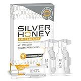 Absorbine Silver Honey Rapid Ear Care Vet Strength Concentrated Doses, 5 Ear Drops for 10 Days on 1 Ear for Dogs & Cats, Medical Grade Manuka Honey & MicroSilver BG