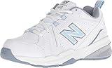 New Balance Women's 608 V5 Casual Comfort Cross Trainer, White/Light Blue, 10 Wide