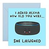 CENTRAL 23 Funny Birthday Cards for Men - Alexa Birthday Card - Birthday Cards for Women - For Mom Dad Him Her - Comes With Fun Stickers