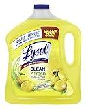 Lysol Multi-Surface Cleaner, Sanitizing and Disinfecting Pour, to Clean and Deodorize, Sparkling Lemon and Sunflower Essence, 90 Fl Oz