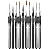 10Pcs Micro Paint Brushes Set with Triangular Handles - For Acrylic, Watercolor, Crafts, Models