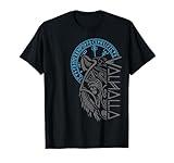 Valhalla Wolf Mask Odin Runes Norse Compass Viking T-Shirt