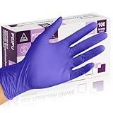 PEIPU Nitrile Gloves,Disposable Cleaning Gloves,(Medium, 100-Count) Powder Free, Latex Free,Rubber Free,Ultra-Strong,Food Handling Use, Single Use Non-Sterile Protective Gloves