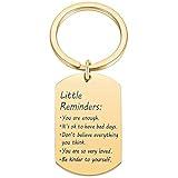 Little Reminders Keychain, Mental Health Gift, You Are Enough Keyring, Positive Thinking Reminder Daily Affirmation Inspiration Uplifting Quotes, Self Love, Gold