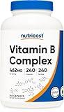 Nutricost Vitamin B Complex 460mg, 240 Capsules - with Vitamin C - Energy Complex