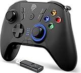 EasySMX Wireless Gaming Controller for Windows PC/Steam Deck/PS3/Android TV BOX, Dual Vibrate Plug and Play Gamepad Joystick with 4 Customized Keys, Battery Up to 14 Hours, Work for Nintendo Switch