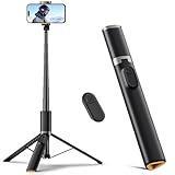 TODI 63" Phone Tripod, Tripod for iPhone & Portable Selfie Stick Tripod with Remote, Phone Tripod Stand for Video Recording, Travel Tripod for Cell Phone Tripod Compatible with iPhone 15/14/13/Android