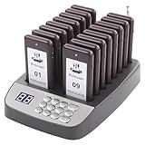 LOUKIENE Restaurant Pager System, 16 Wireless Pagers, Calling Guest Customers Waiting Beepers with Vibration Flash and Buzzer for Lineup Queue in Food Trucks Churches Hospitals Hotels Eatery Brewery