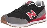 New Balance Men's 515 V3 Sneaker, Black/Team Red, 7