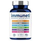 Immuneti - Advanced Immune Defense, 6-in-1 Powerful Blend of Vitamin C, Vitamin D3, Zinc, Elderberries, Garlic Bulb, Echinacea - Supports Overall Health, Provides Vital Nutrients & Antioxidants