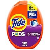 Tide PODS Laundry Detergent Pods, Spring Meadow Scent, 112 Count, Concentrated Laundry Soap Detergent, Stain Remover and Color Protector